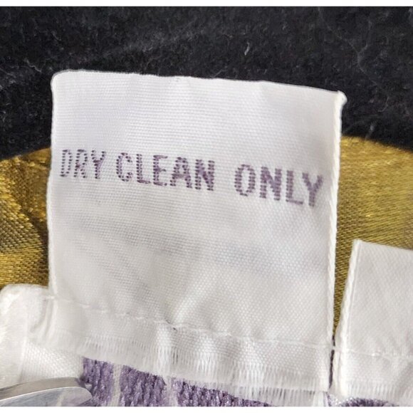 Tess Shirt Womens 10 Gold Metallic Retro Button Up Long Sleeve Blouse Vintage - Picture 10 of 10